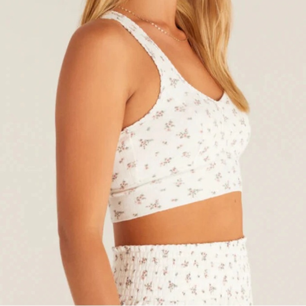 Z Supply Cream Floral Sleep Tank/ Lounge Bra in Tia Ditsy NWOT